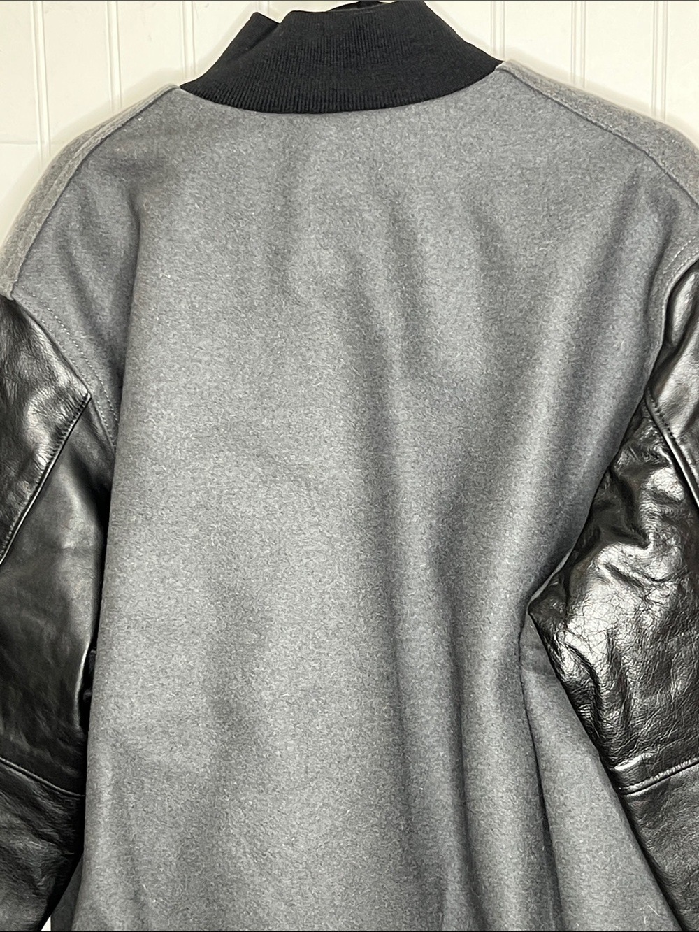 Holloway Grey and Black Bomber Varsity Jacket Size Large NWT - Picture 9 of 16